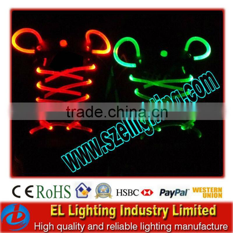 green and pink mix flashing led shoelaces,hot selling in 2014