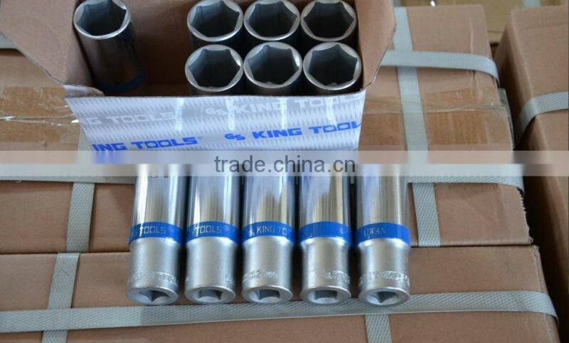 Chrome vanadium 12pcs socket set with red rim