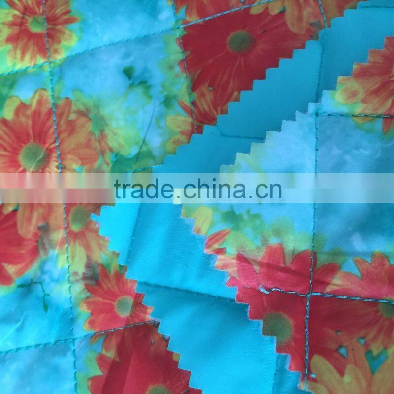 100% polyester printing embroidered fabric,double face quilting fabric