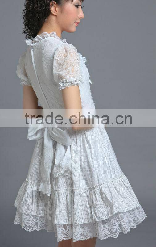 Glp 2013 Goethe lolita solid color ribbon ruffle decoration 81118 one-piece dress