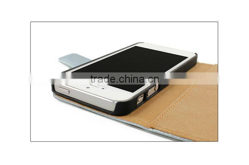 Book Style PU Leather Flip Case for iPhone 5