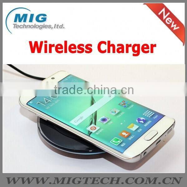 QI wireless charger and wireless mibile phone chager for samsung galaxy s6 s7 edge superthin mini design black and white