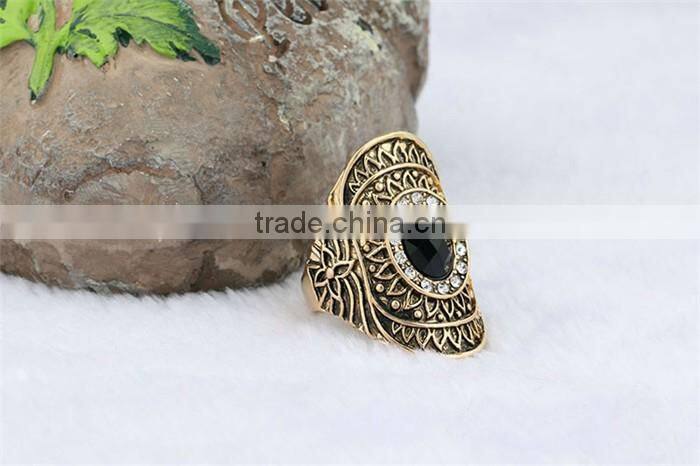 Fashion vintage jewelry zinc alloy gemstone latest gold ring designs for girls