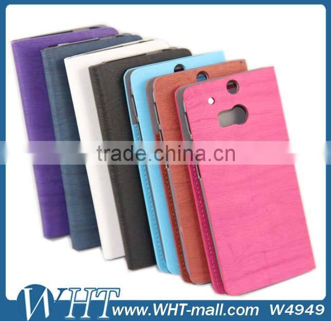 Hot Sale Wood Design Wallet Leather Case for HTC One M8, for HTC One M8 Leather Case