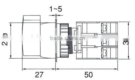 22mm IP65 Waterproof 2 Position Long Lever Illuminated Selector Switch Neon/LED (GLSL222)