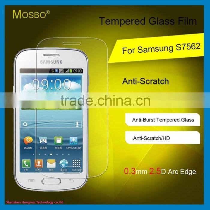 Hot selling clear tempered glass screen protector for samsung s7562 0.3mm 9H