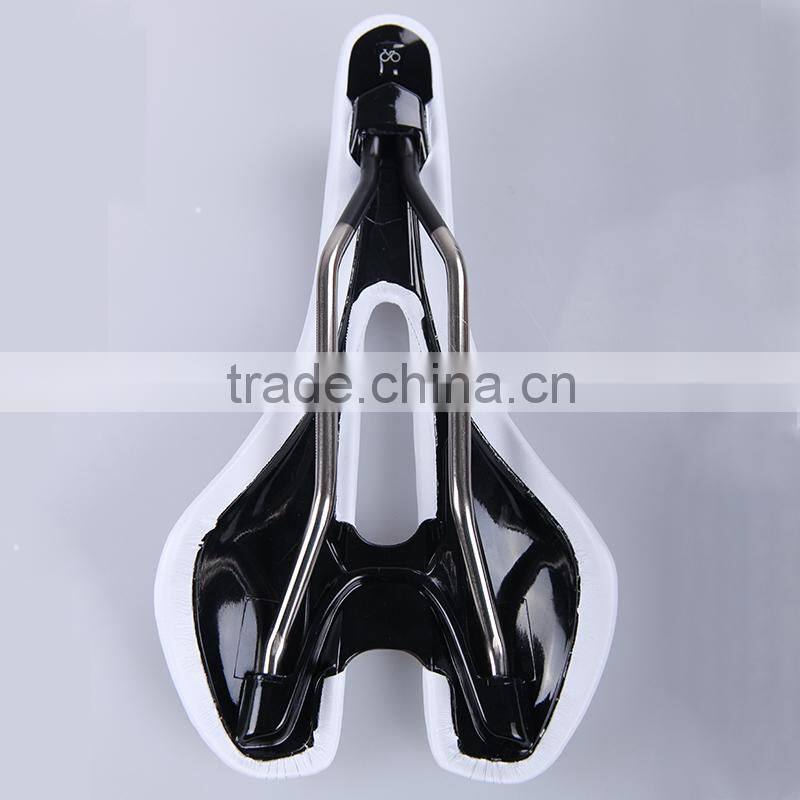 Red Bicycle Saddle Titanium base MTB leather mountain bikes saddle