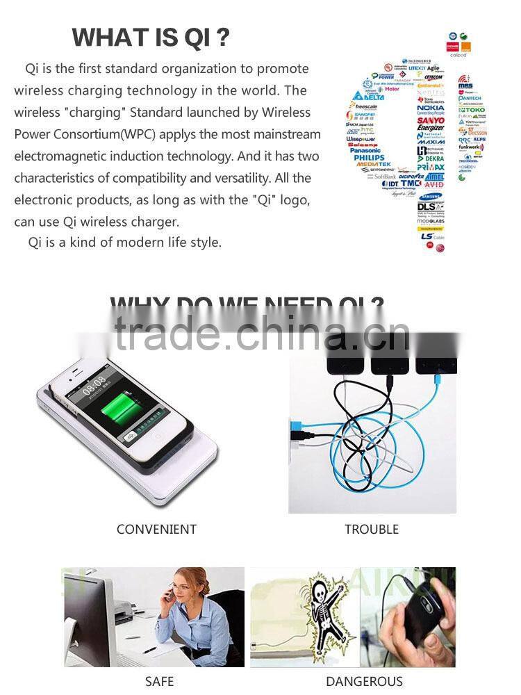 CE,RoHS,FCC Approved qi wireless phone charger receiver card for iphone,Samsung and Android micro usb port phones