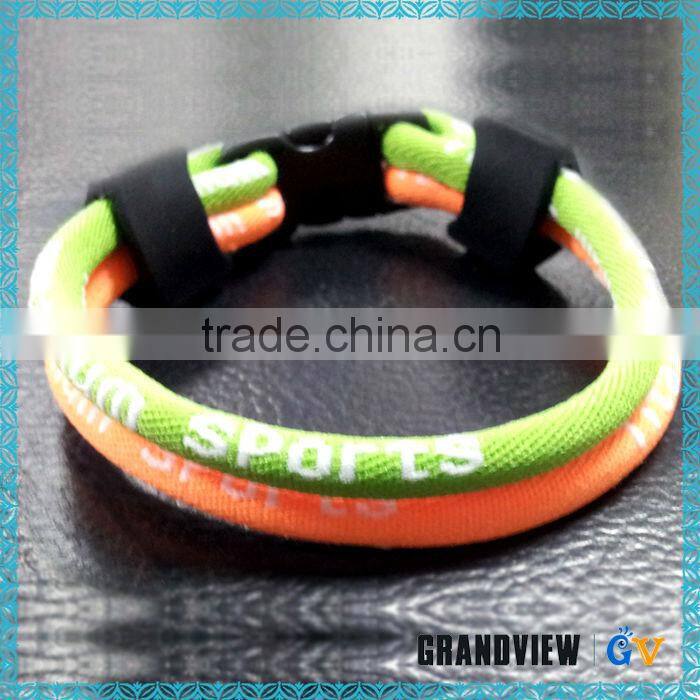 New design germanium neon-green-neon-orange twisted titanium sport necklace