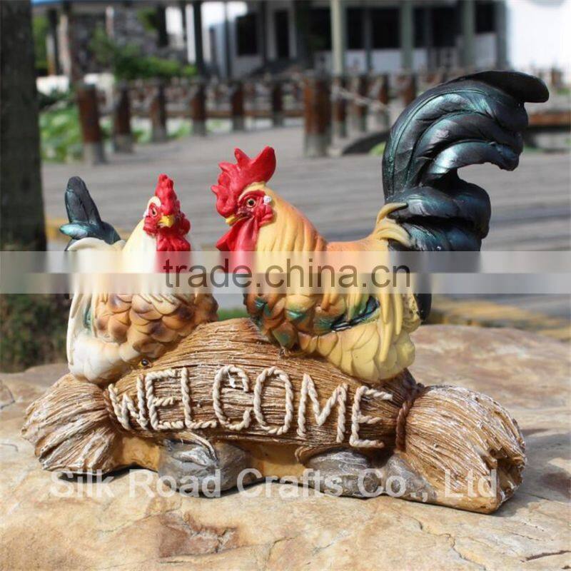 Decoration resin animal statue cock