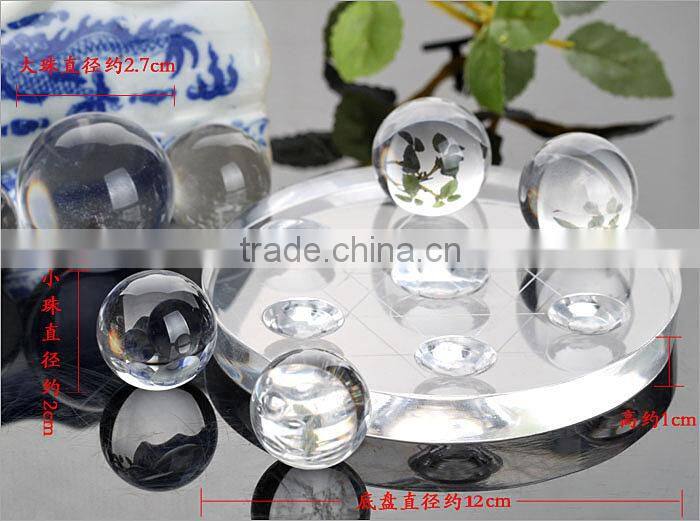 7 Clear Crystal Balls on Star of David Crystal Base, fengshui ball