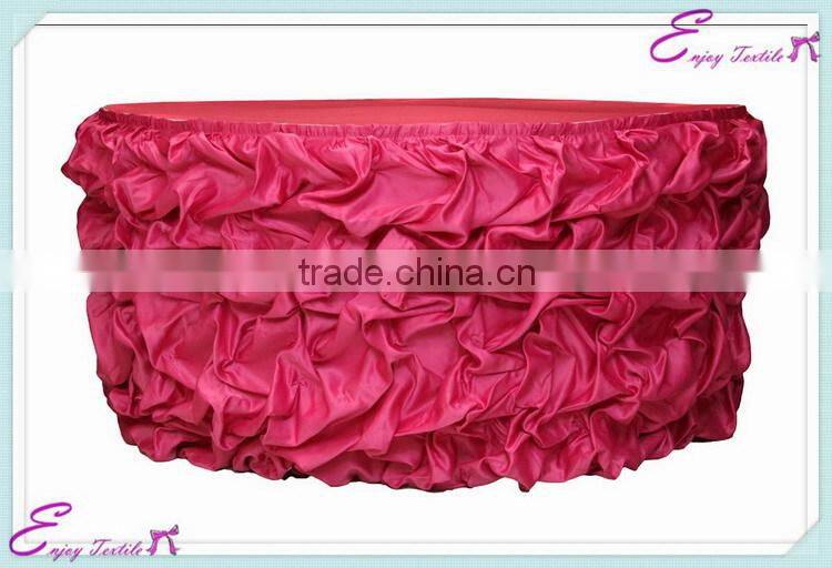 YHK#62 ruffled table skirt - polyester banquet wedding wholesale chair cover sash table cloth skirt linen