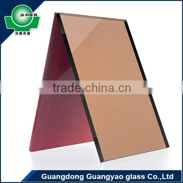 GYNH high quality decoration 5mm 6mm pink tinted sheet glass prices mirror