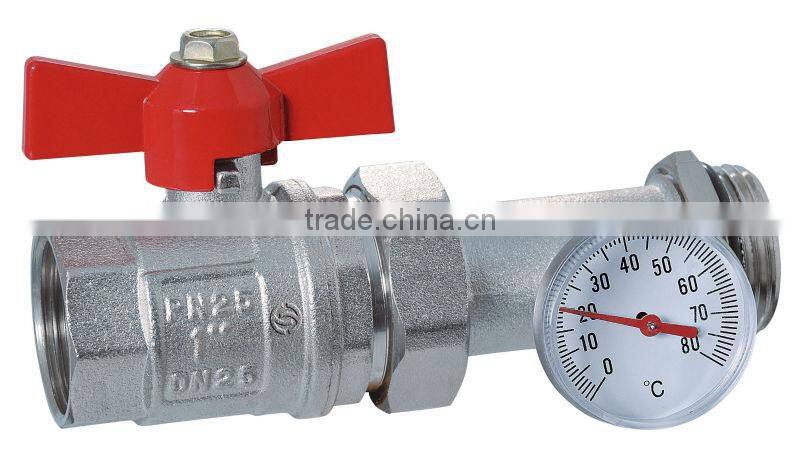 Thermometer ball valve