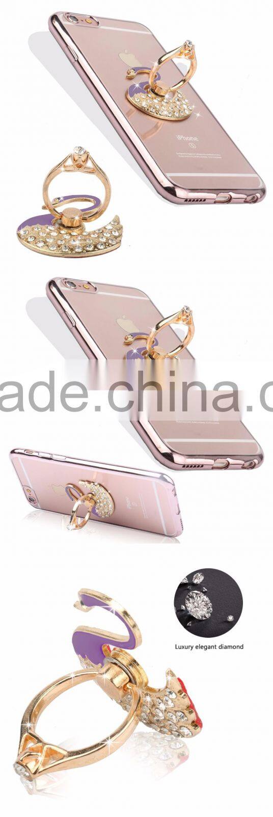 Samco Bling Swan Phone Kickstand Ring Holder, 360 Degree Rotating Ring Phone Holder / Ring Grip for Any Smartphones and Devices
