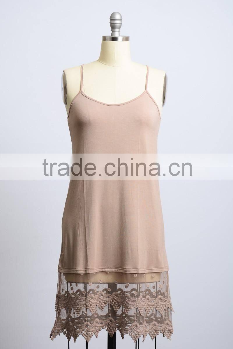 Latest Design Adjustable Strap Girls Dress Elastic Lace Slip Dress Extenders