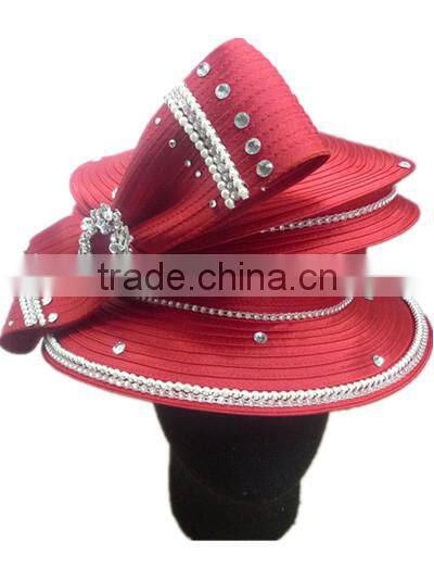 2015 popular and new designed cheap women church hat body/ribbon hat base