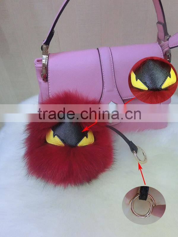 2015 Real Fox Fur Keychain For Bag Accessories Keychain / Fox Fur Ball Keychain