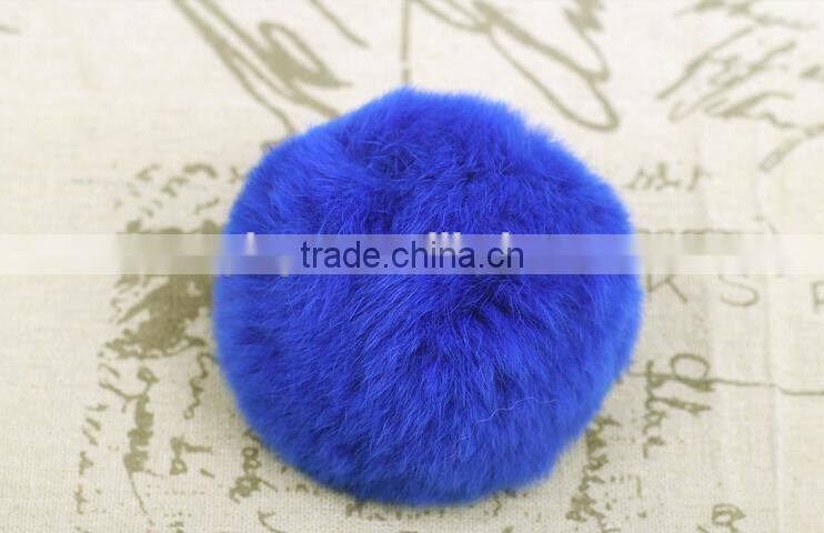 Customize Fashion Colorful Fluffy Ball Keychain / Rex Rabbit Fur Ball