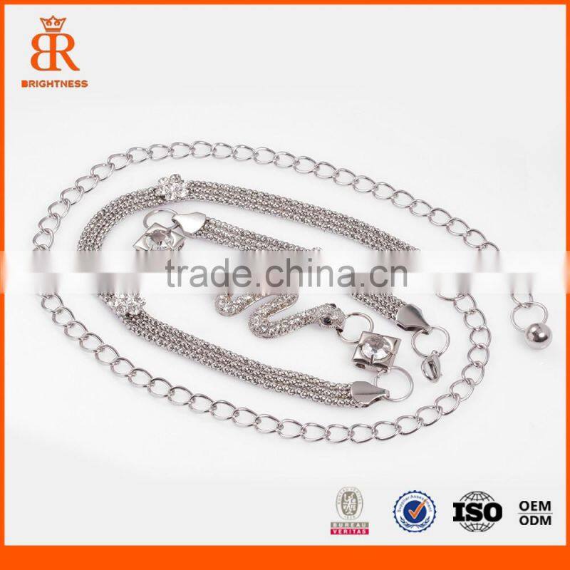 Cheap necklace chains decorative handbag chain thin belly chain