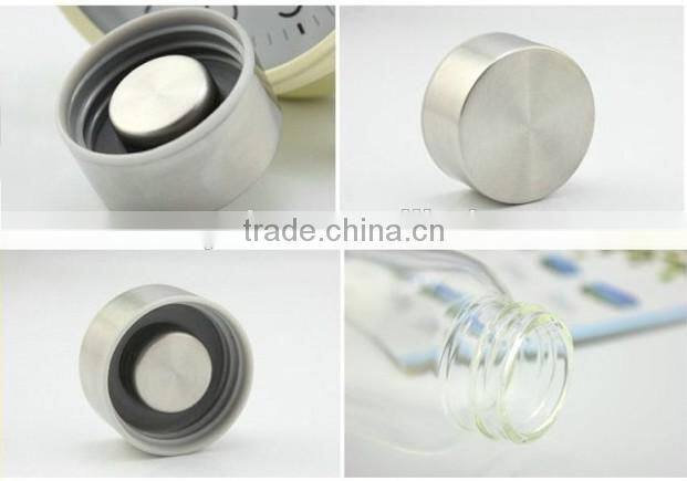 Different Sizes Clear Screwed Cap Water Glass Bottle