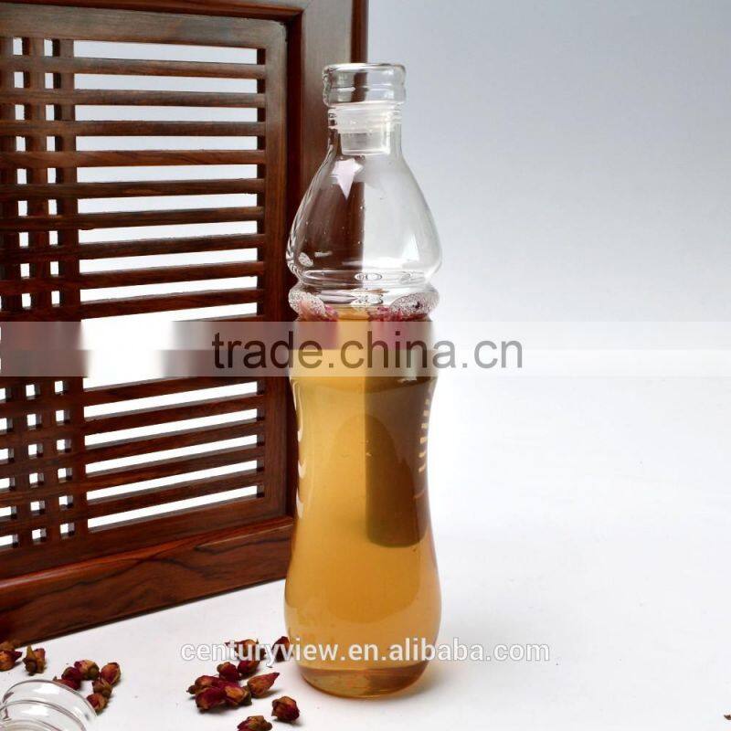 Hot selling borosicieate sport clear glass water bottle with screw cap