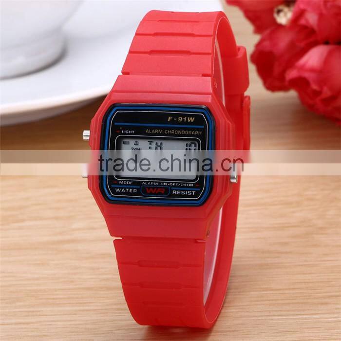 LED plastic F91W digital odm watch silicon watch