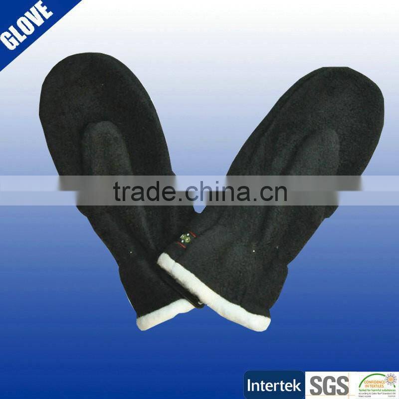 Unisex solid color winter polar fleece fingerless gloves