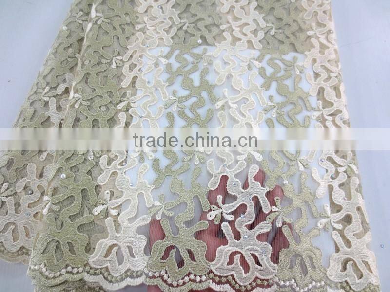korea Tulle lace African embroidered tulle lace beaded tulle fabric
