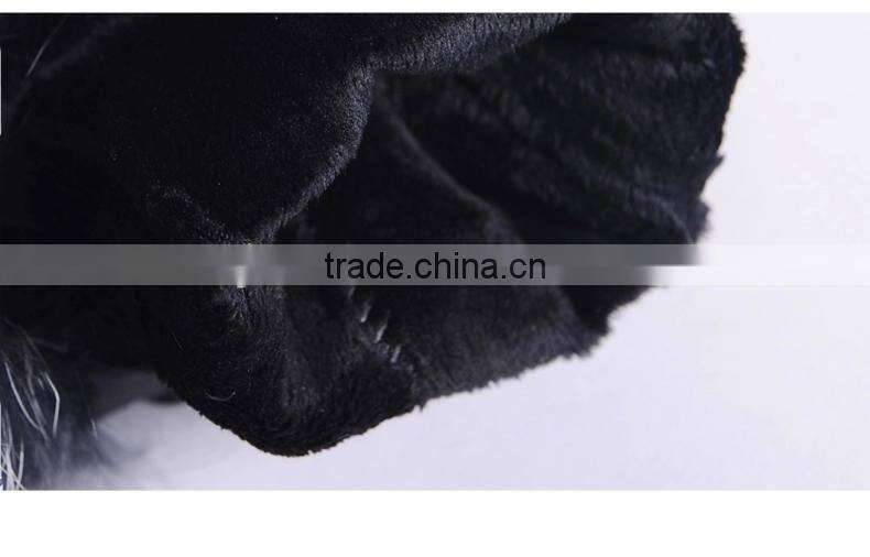 Hot Pink Lamb Leather Gloves With Fluffy Fox Fur Trim Fashion Leather Wrist Gloves