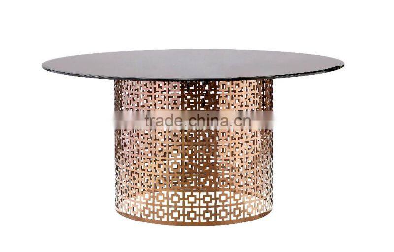 Stainless Steel Base with Glass Dining Table A301A#