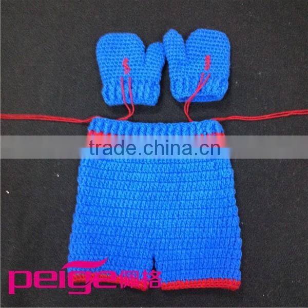 blue and red baby Crochet Boxing Outfit