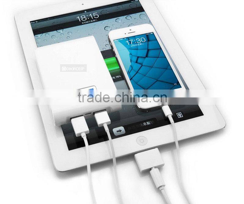 Led light indicatiors double usb cables portable power bank 5800mah convenient carrying power bank