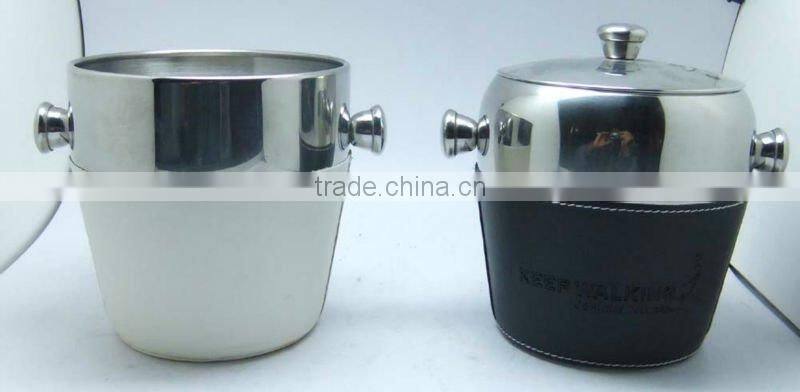 Stainless steel ice bucket wine cooler
