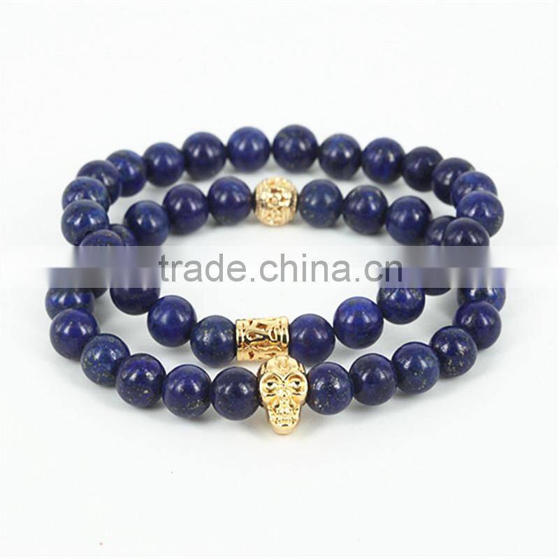 KJL-0100 New Design Black Natural Stone Lava Energy Beads Bracelet Black Agate Hamsa Bracelet For Uniex