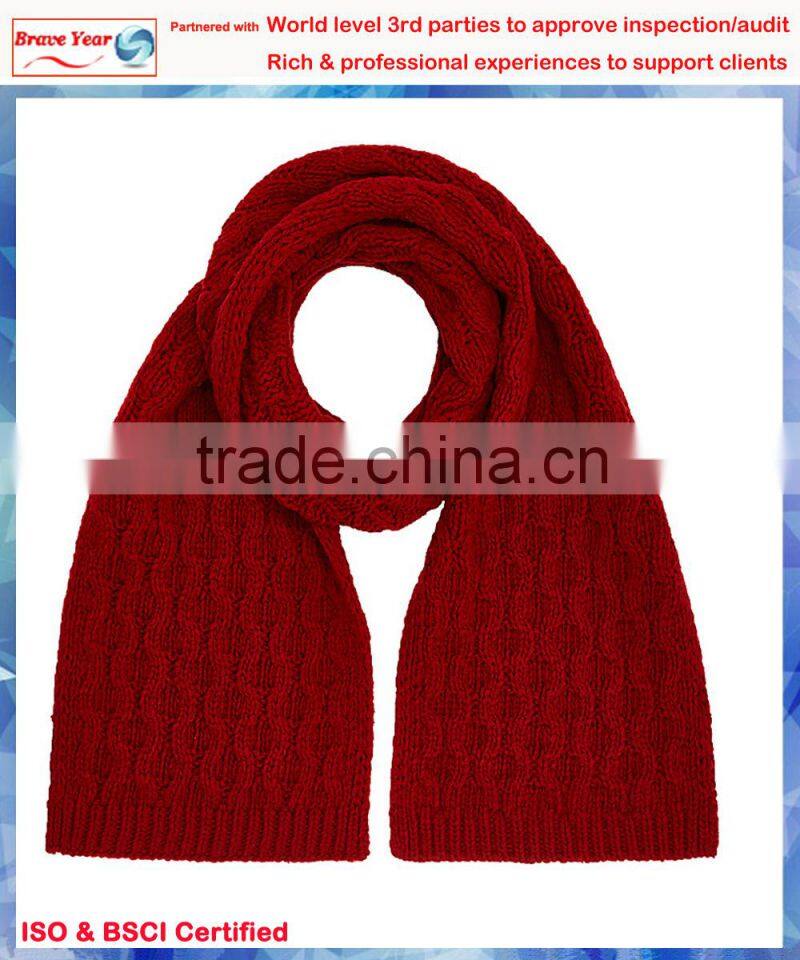 Bubble Lattice red knit scarf,knit infinity scarf,knit ruffle scarf