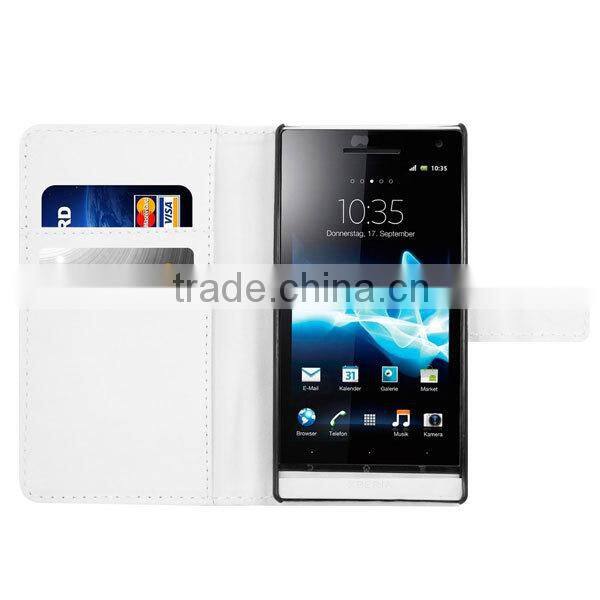 Elegant PU leather case for the Sony Xperia S LT26i, magnetic fastener and stand function COVER FOR SONY