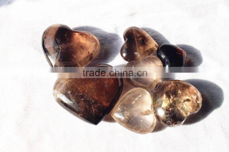 wholesale smoky quartz stone crystal hearts