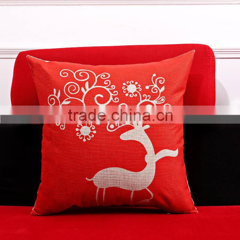 2016 Newest Design Linen Cotton Christmas Gift Cushion Cover Home Decor Bed Sofa Throw Pillow Case 17.8"x17.8"