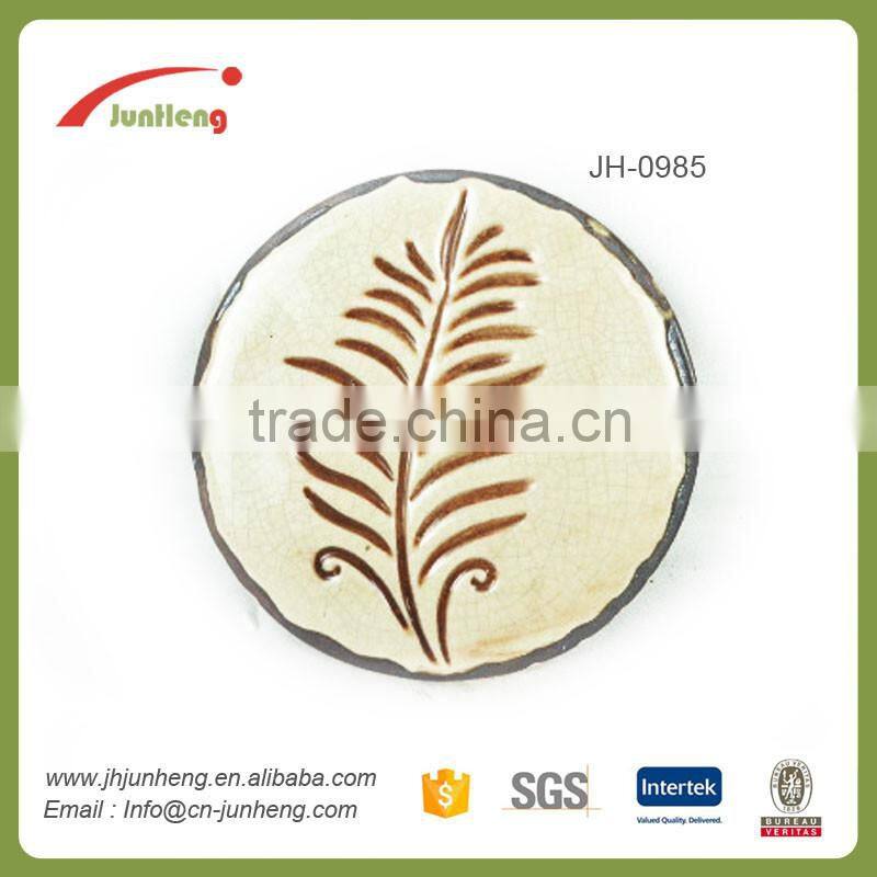 Tableware mats & pads 4 inch round ceramic cup coaster, white ceramic coasters