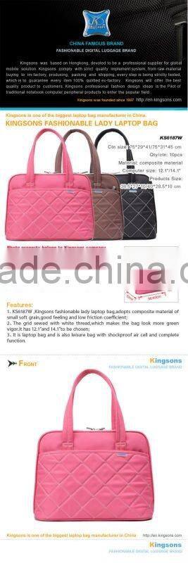 2012 Popular 14.1" soft nylon ladies hand bags
