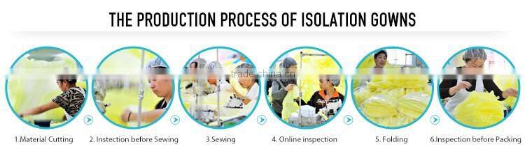 PP/ SMS/ PP+PE disposable isolation gown