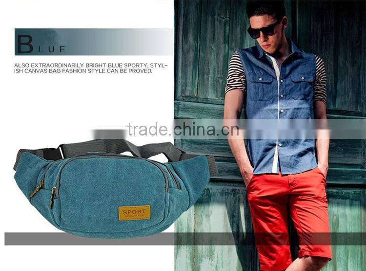 YA Casual Fashion Canvas Waist Packs, Sports Men Pouch Bag Money Belt, Pochete Fanny Pack Bolsa Cintura