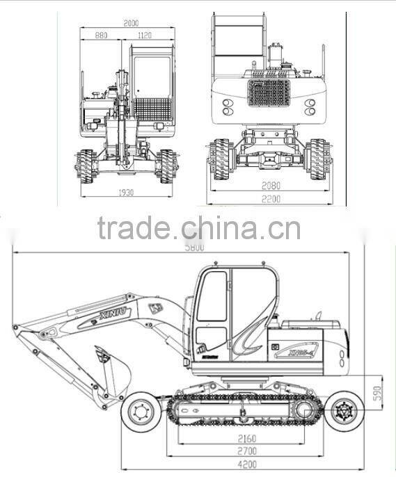 High quality&China Cheap 8 ton 0.25 m3 wheel excavator,crawler excavator with Yanmar1 engine