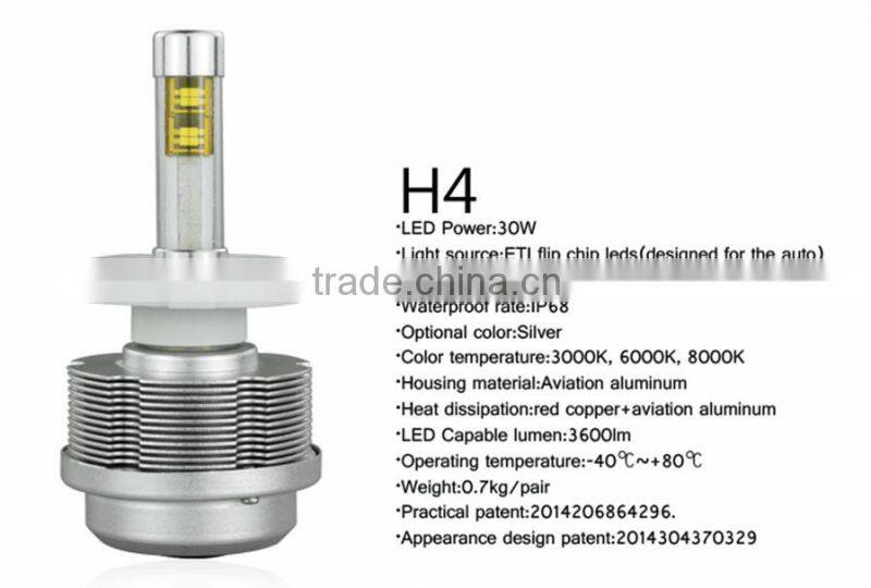 Super Bright 3600lm LED CAR Headlight Dot Sae