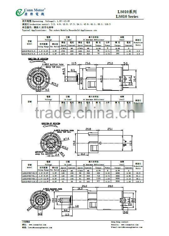 2015 New Arrival latest 12v 2000rpm dc motor