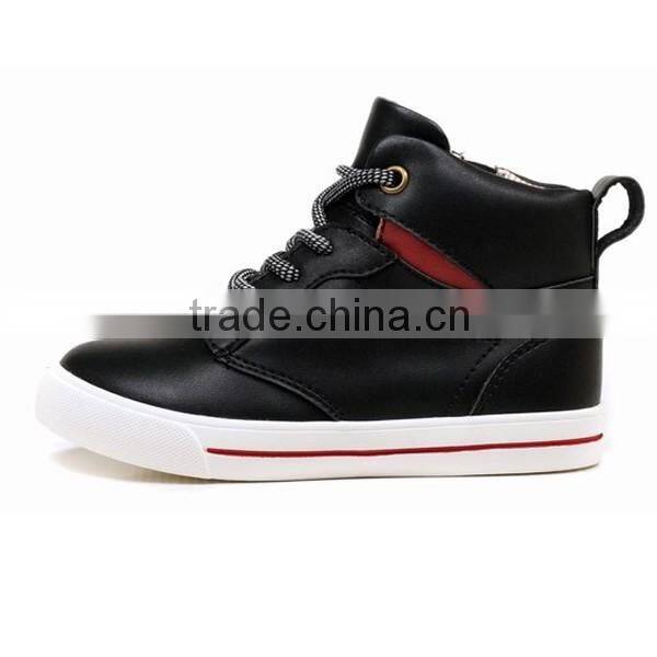 2016 Boys Stylish Black Lace-up Children Ankle High Shoes