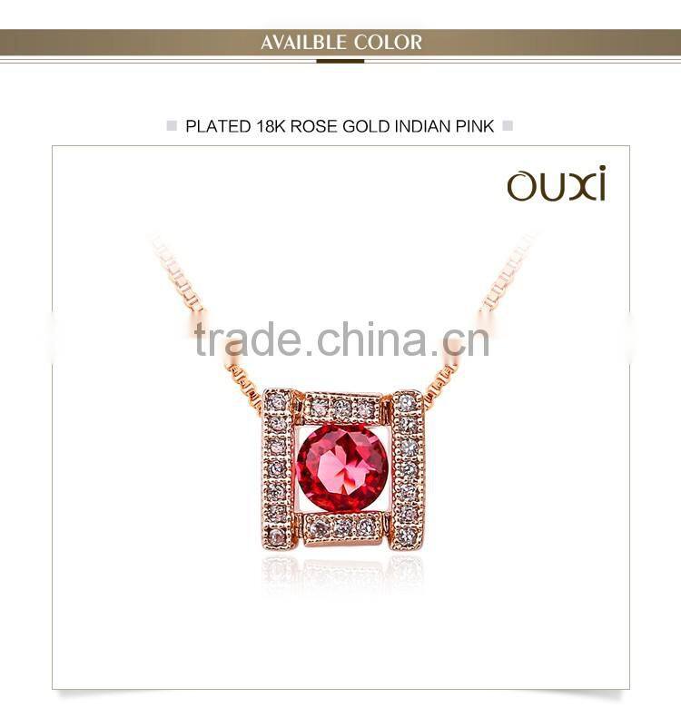 OUXI New Arrival Indian Jewelry Necklace made with AAA Zircon 11051-1
