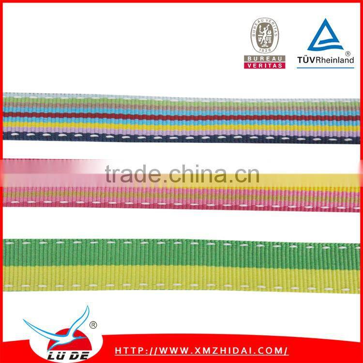 2015 direct factory high quality colorful stitch grossgrain ribbon for garments accessories