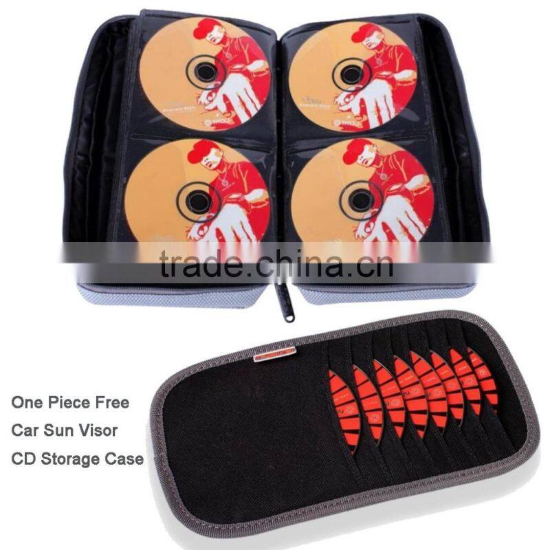 Black Portable Blu-ray CD Case DVD Case CD Holder 64 pcs CD Storage & Visor CD Case
